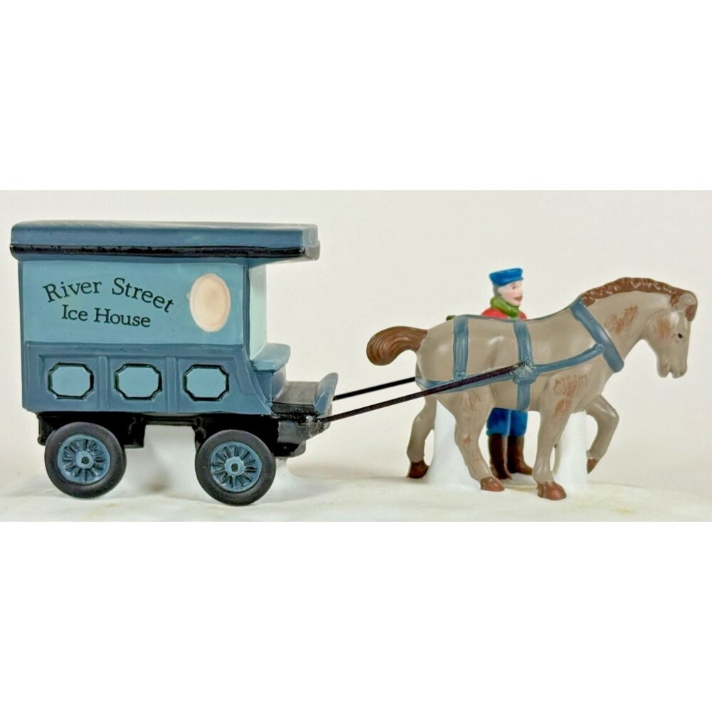 Dept 56 #5959-5 River Street Ice House Cart Retired 1987 Heritage Village